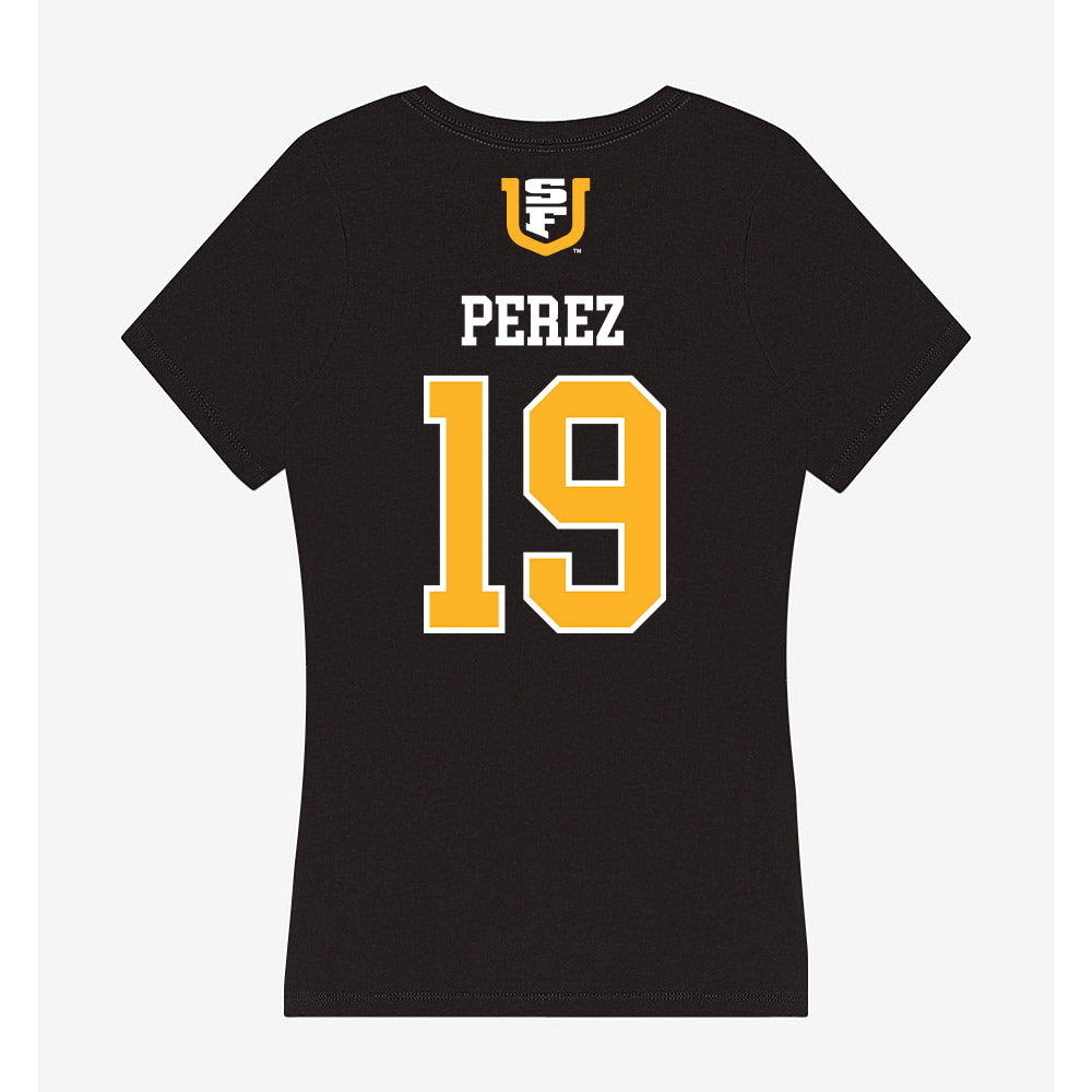 USFCA - NCAA Women's Volleyball : Hokulani Perez - Women's V-Neck T-Shirt-1