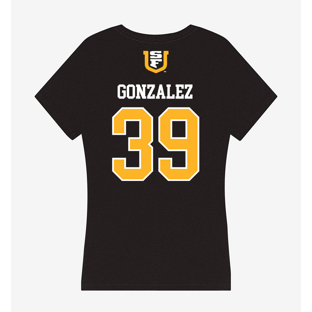 USFCA - NCAA Baseball : Alan Gonzalez - Women's V-Neck T-Shirt-1
