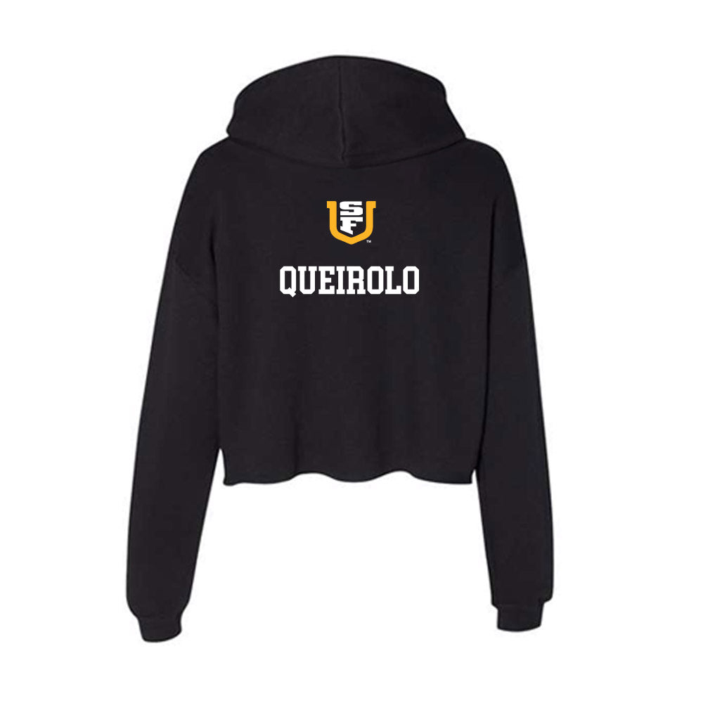 USFCA - NCAA Men's Cross Country : Enzo Queirolo - Women's Crop Fleece Hoodie-1