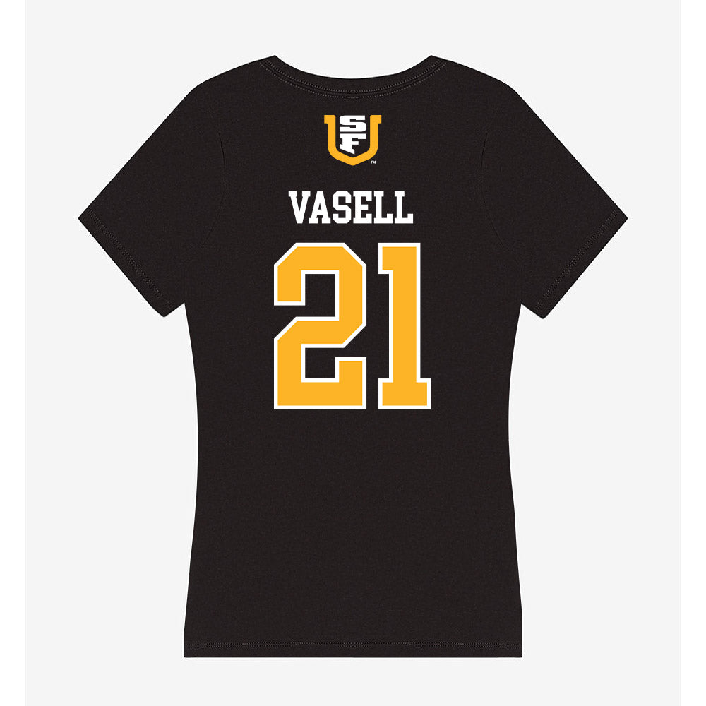 USFCA - NCAA Baseball : Tino Vasell - Women's V-Neck T-Shirt-1