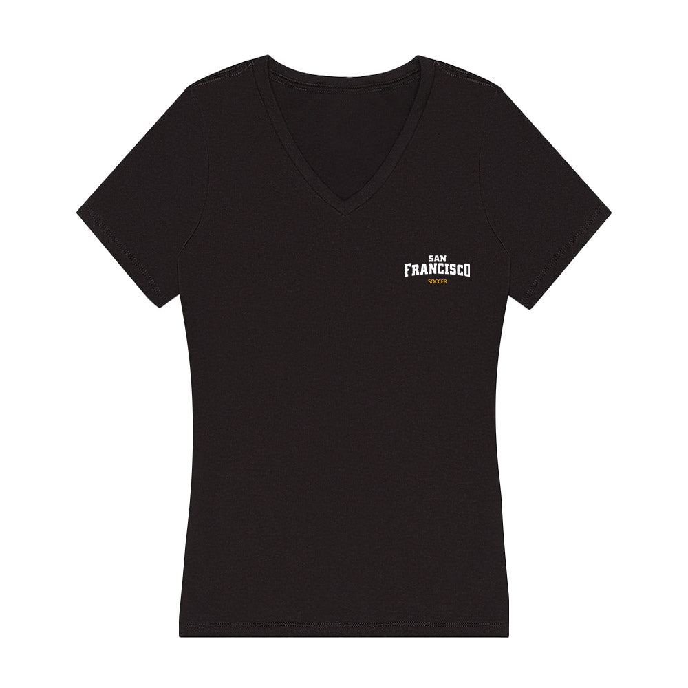 USFCA - NCAA Men's Soccer : Marco Trufelli-Smith - Women's V-Neck T-Shirt-0