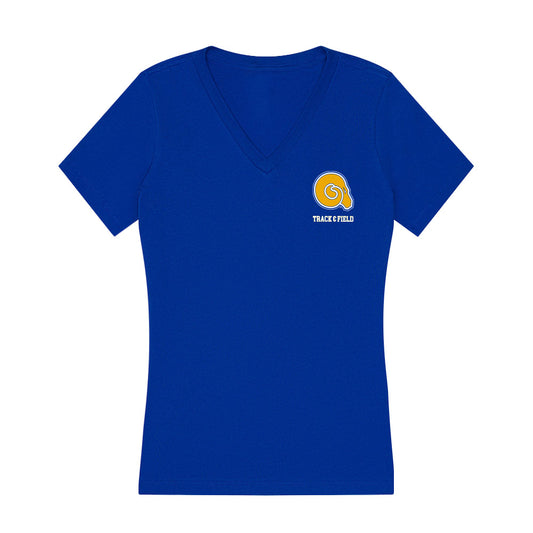 Albany State - NCAA Men's Track & Field : Leonard Durau - Women's V-Neck T-Shirt-0