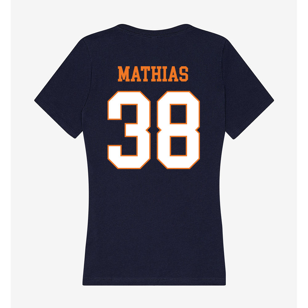 Bucknell - NCAA Baseball : Garrett Mathias - Women's V-Neck T-Shirt-1