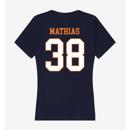 Bucknell - NCAA Baseball : Garrett Mathias - Women's V-Neck T-Shirt-1
