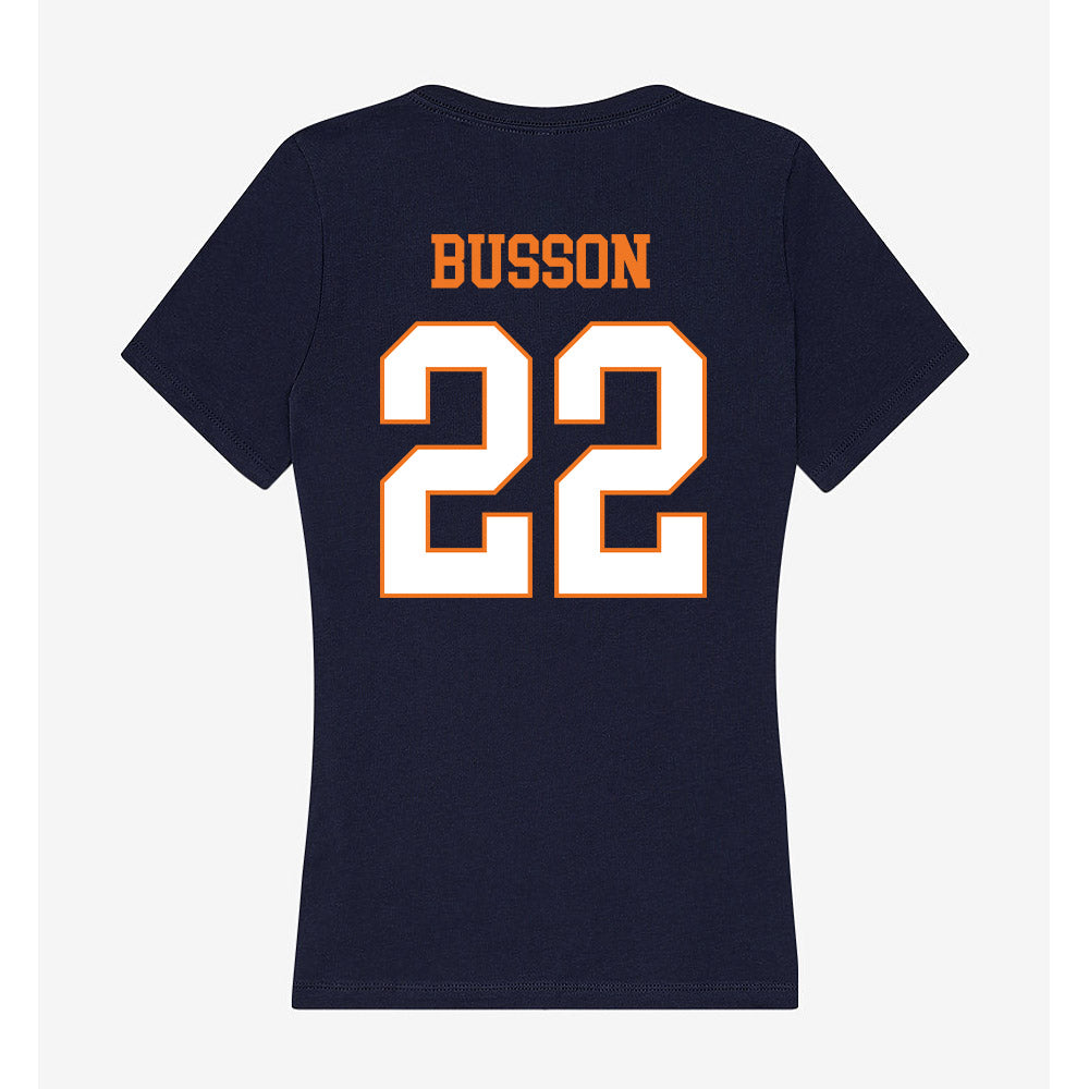 Bucknell - NCAA Football : Logan Busson - Women's V-Neck T-Shirt-1