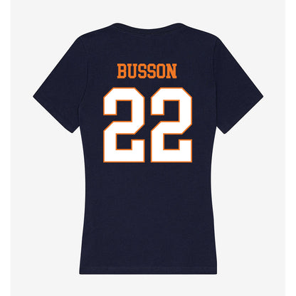 Bucknell - NCAA Football : Logan Busson - Women's V-Neck T-Shirt-1