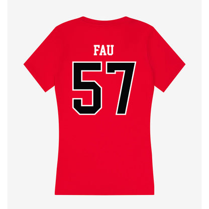 UCM - NCAA Football : Niko Fau - Women's V-Neck T-Shirt-1