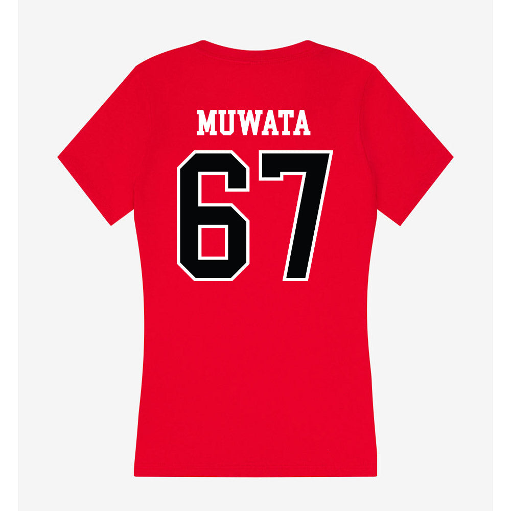 UCM - NCAA Football : Glory Muwata - Women's V-Neck T-Shirt-1