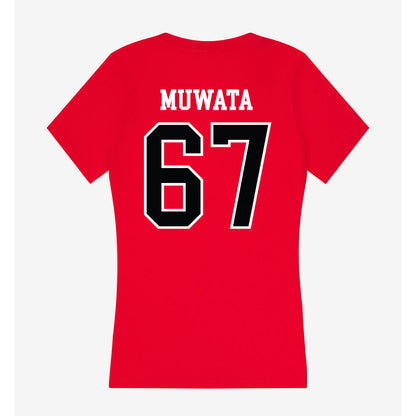 UCM - NCAA Football : Glory Muwata - Women's V-Neck T-Shirt-1