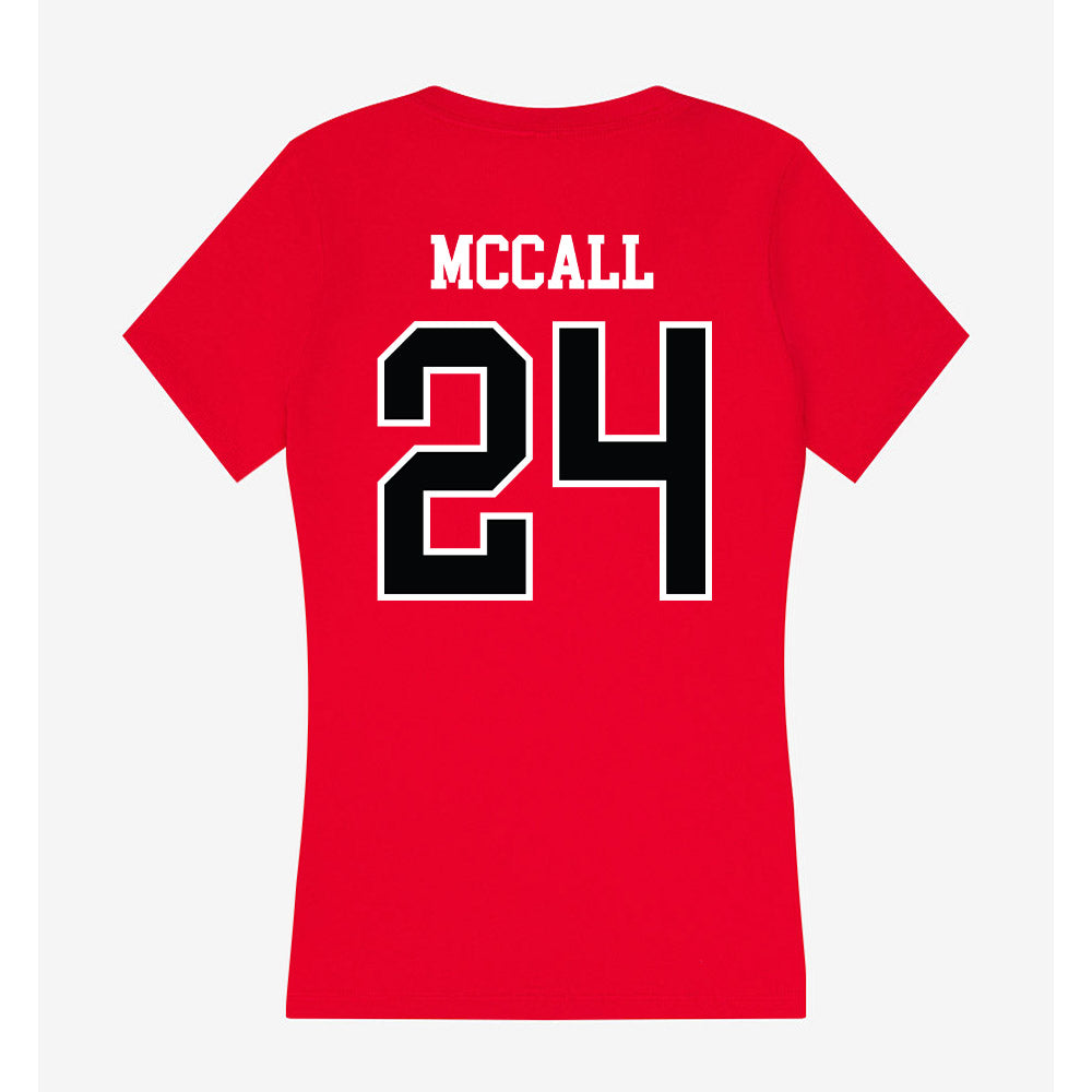 UCM - NCAA Softball : Emma McCall - Women's V-Neck T-Shirt-1