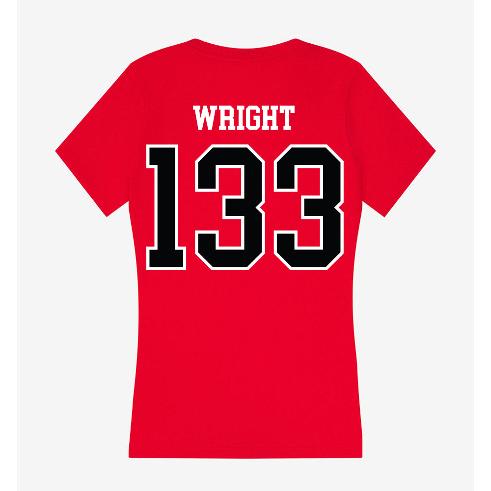 UCM - NCAA Wrestling : James Wright - Women's V-Neck T-Shirt-1