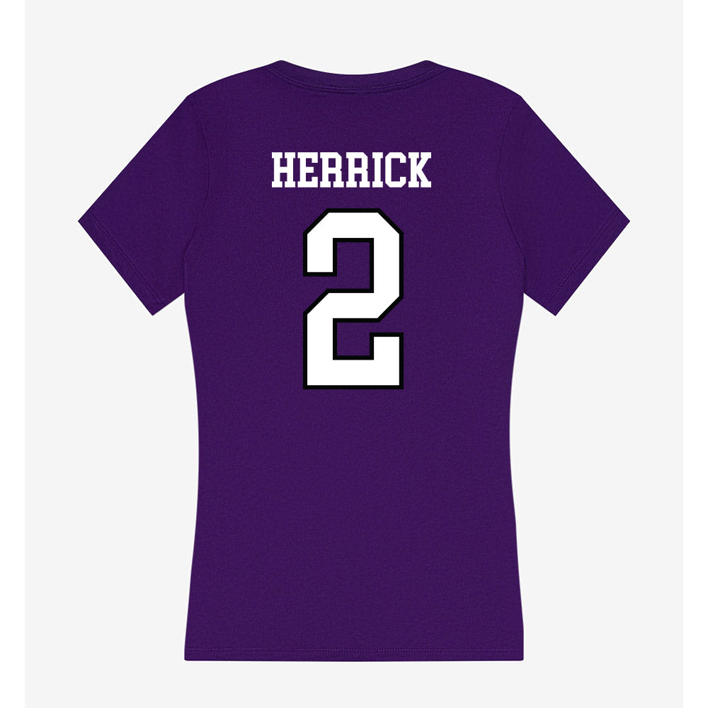 Lipscomb - NCAA Softball : Taylor Herrick - Women's V-Neck T-Shirt-1