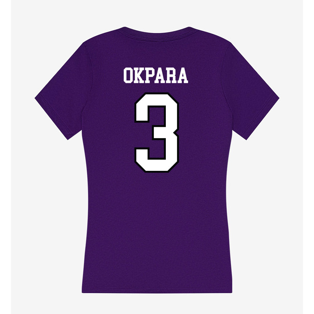 Lipscomb - NCAA Men's Basketball : Kennedy Okpara - Women's V-Neck T-Shirt-1