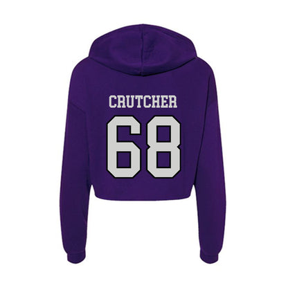 Weber - NCAA Football : Leon Crutcher - Women's Crop Fleece Hoodie-1
