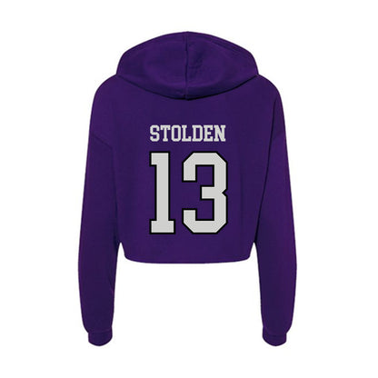 Weber - NCAA Football : Khalil Stolden - Women's Crop Fleece Hoodie-1