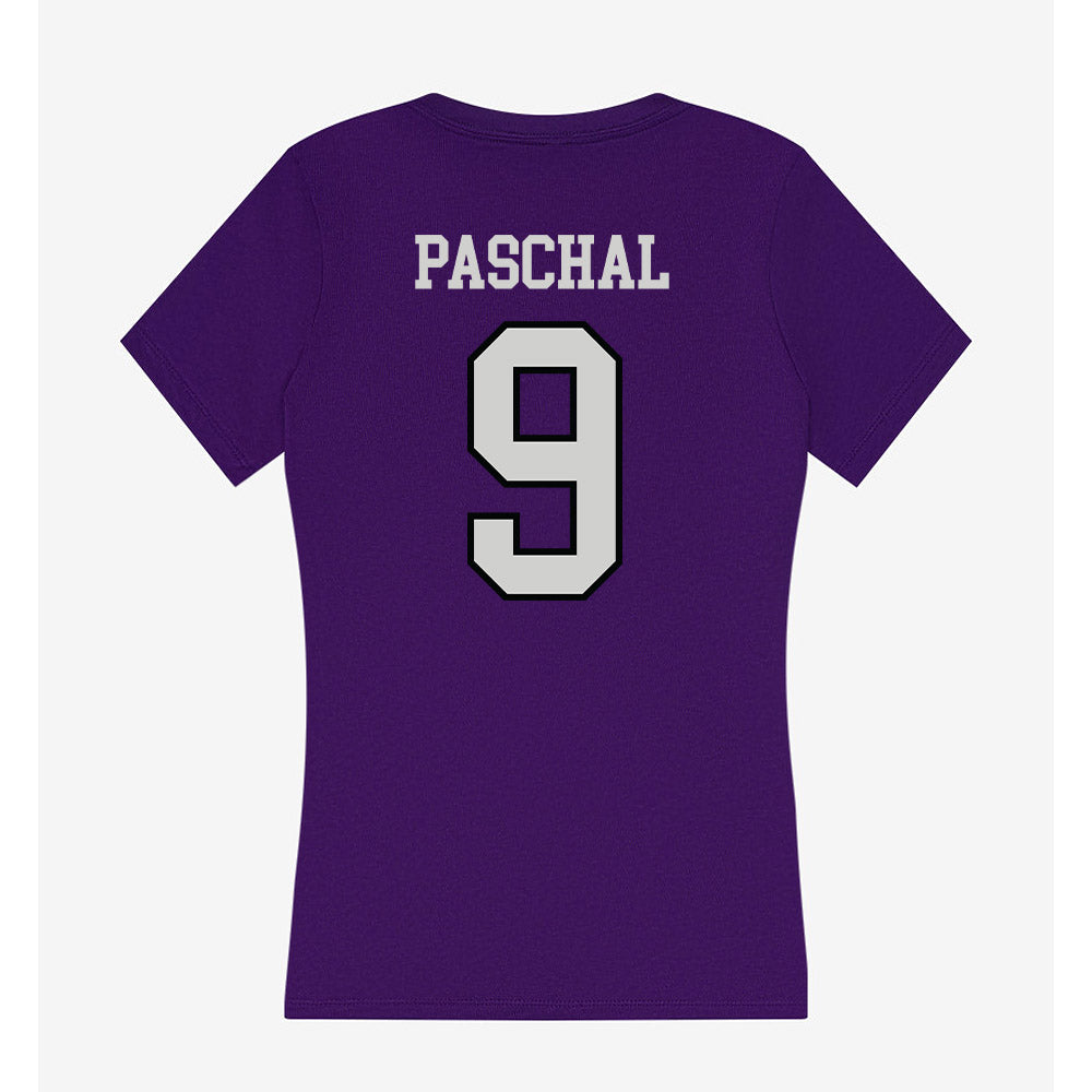 Weber - NCAA Men's Basketball : Duce Paschal - Women's V-Neck T-Shirt-1