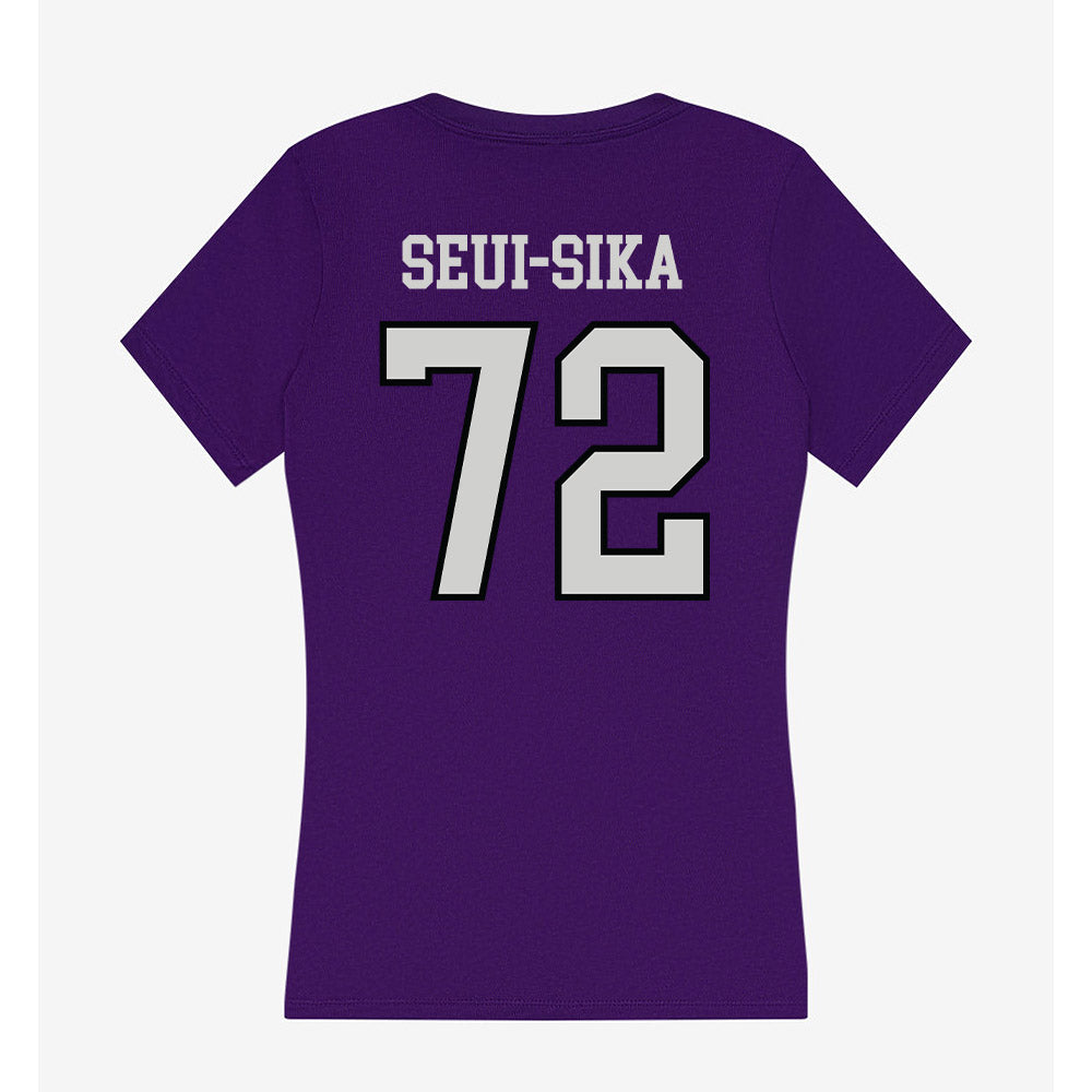 Weber - NCAA Football : Denzon Seui-Sika - Women's V-Neck T-Shirt-1
