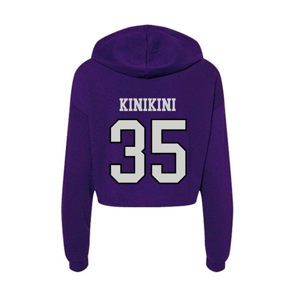 Weber - NCAA Football : Semisi Kinikini - Women's Crop Fleece Hooded Sweatshirt-1