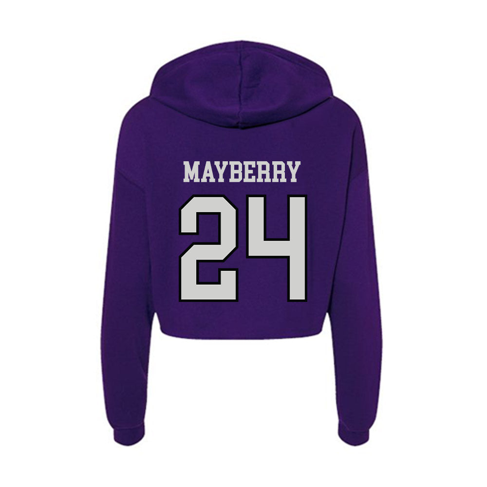 Weber - NCAA Football : Jasean Mayberry - Women's Crop Fleece Hoodie-1
