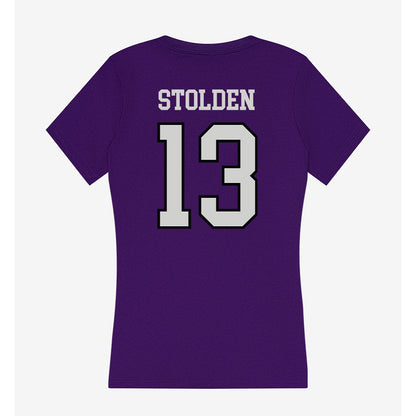Weber - NCAA Football : Khalil Stolden - Women's V-Neck T-Shirt-1