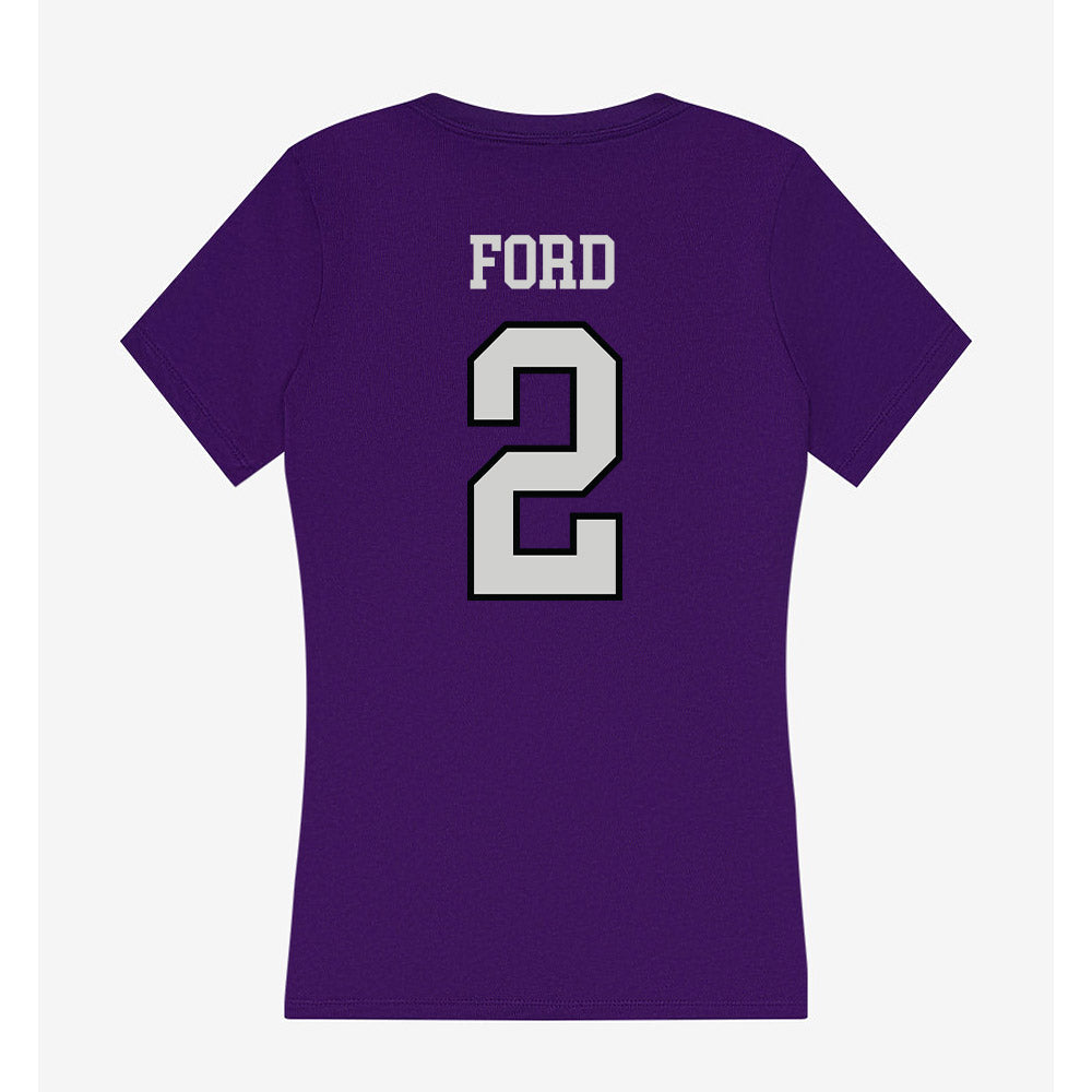 Weber - NCAA Football : Devin Ford - Women's V-Neck T-Shirt-1