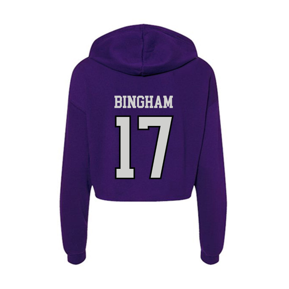 Weber - NCAA Softball : Emma Bingham - Women's Crop Fleece Hoodie-1