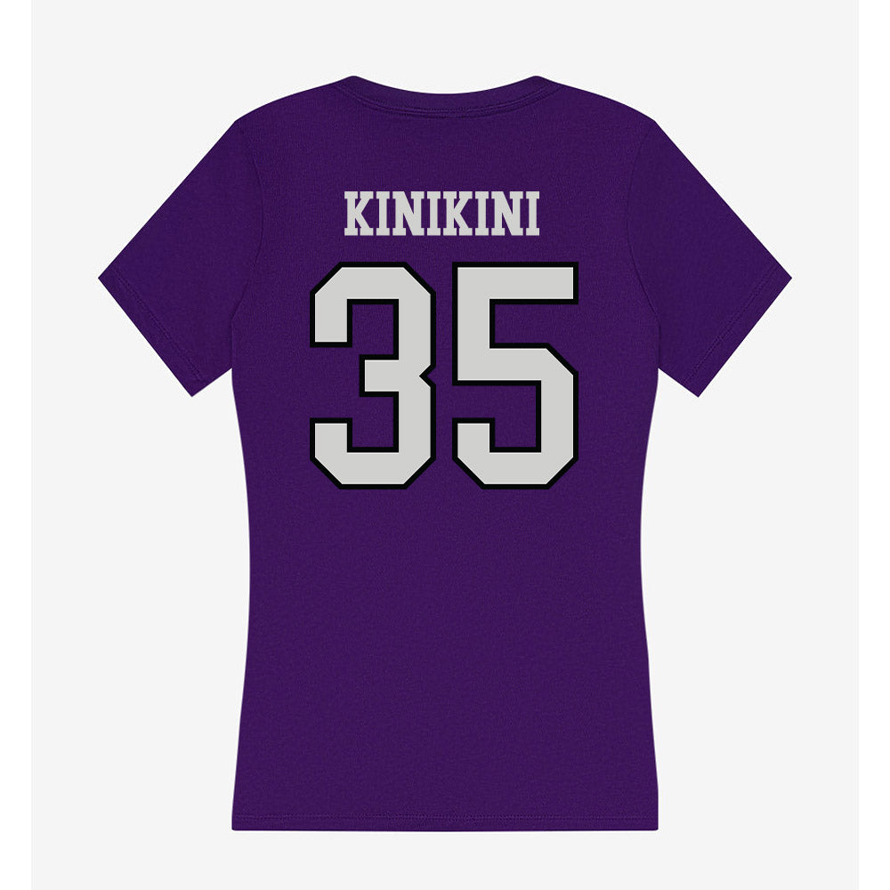 Weber - NCAA Football : Semisi Kinikini - Women's V-Neck T-Shirt-1