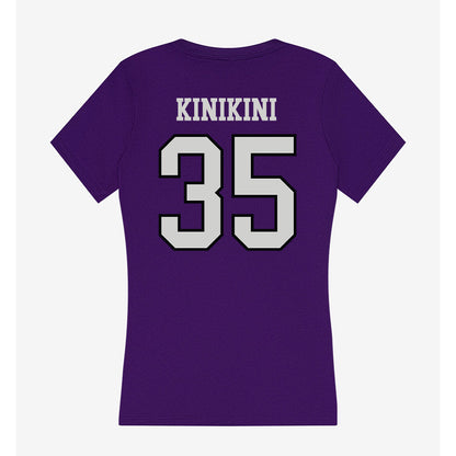 Weber - NCAA Football : Semisi Kinikini - Women's V-Neck T-Shirt-1