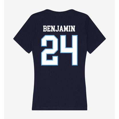 San Diego - NCAA Men's Basketball : Brandon Benjamin - Women's V-Neck T-Shirt-1