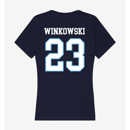 San Diego - NCAA Men's Basketball : Piotr Winkowski - Women's V-Neck T-Shirt-1