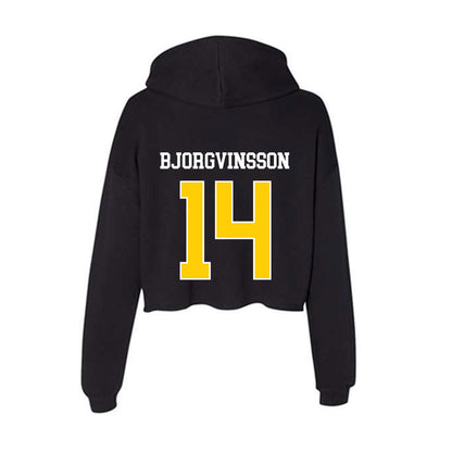 Rollins - NCAA Men's Soccer : Ivar Bjorgvinsson - Women's Crop Fleece Hooded Sweatshirt-1