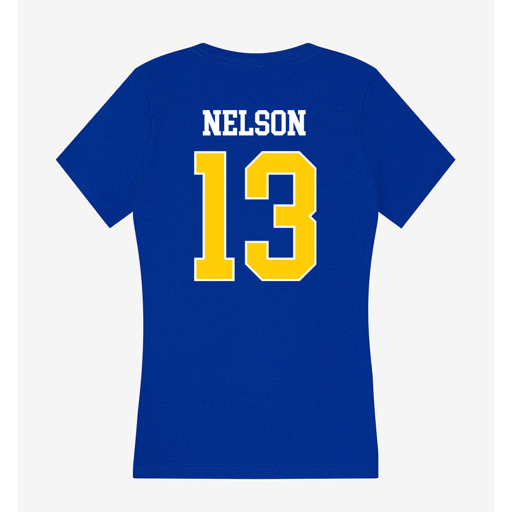 Rollins - NCAA Men's Soccer : Justin Nelson - Women's V-Neck T-Shirt-1