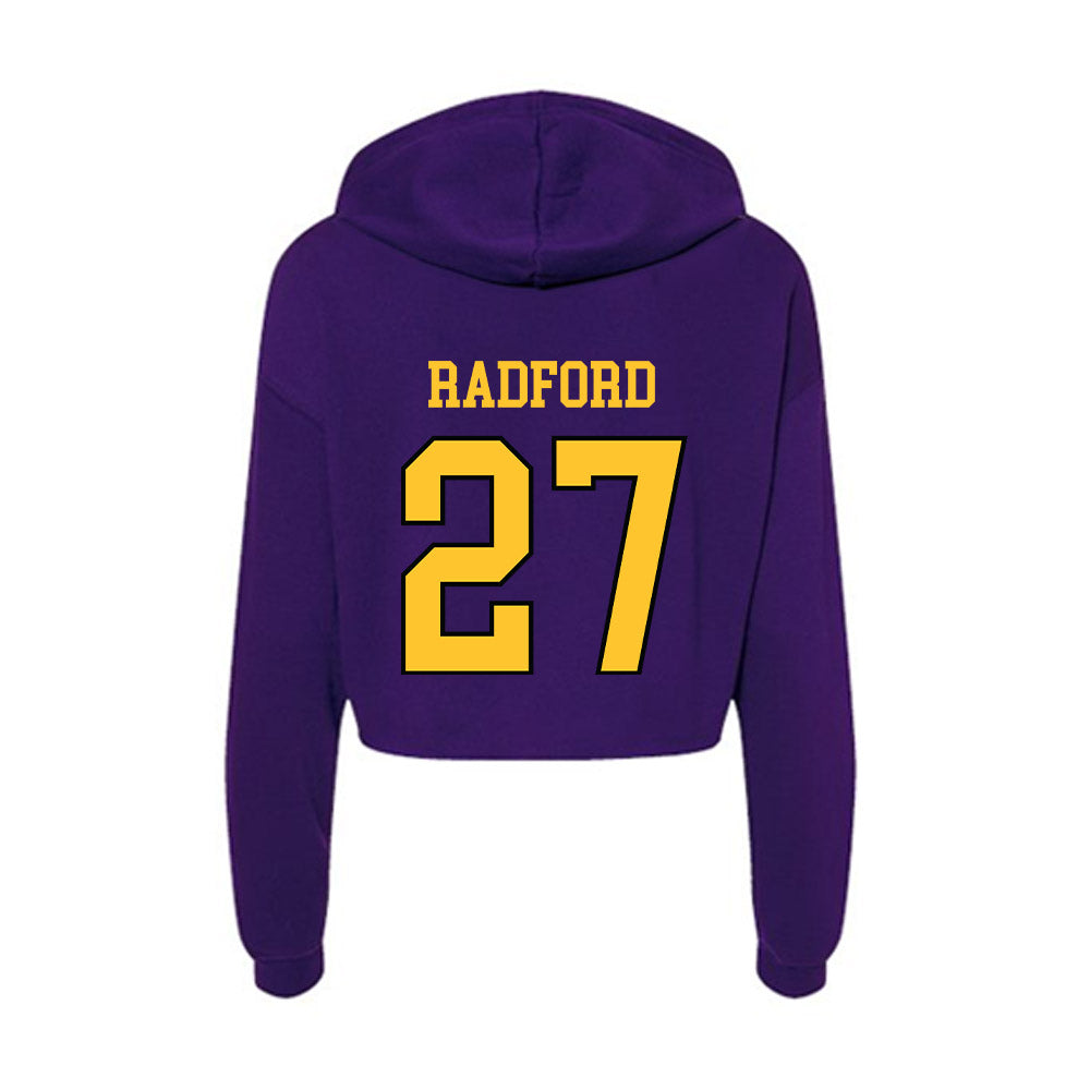 Montevallo - NCAA Baseball : Evan Radford - Women's Crop Fleece Hoodie-1