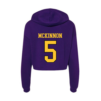 Montevallo - NCAA Men's Basketball : Devon Mckinnon - Women's Crop Fleece Hoodie-1