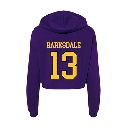 Montevallo - NCAA Men's Basketball : Adam Barksdale - Women's Crop Fleece Hoodie-1