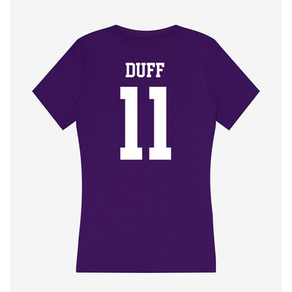 Truman - NCAA Men's Basketball : Justin Duff - Women's V-Neck T-Shirt-1