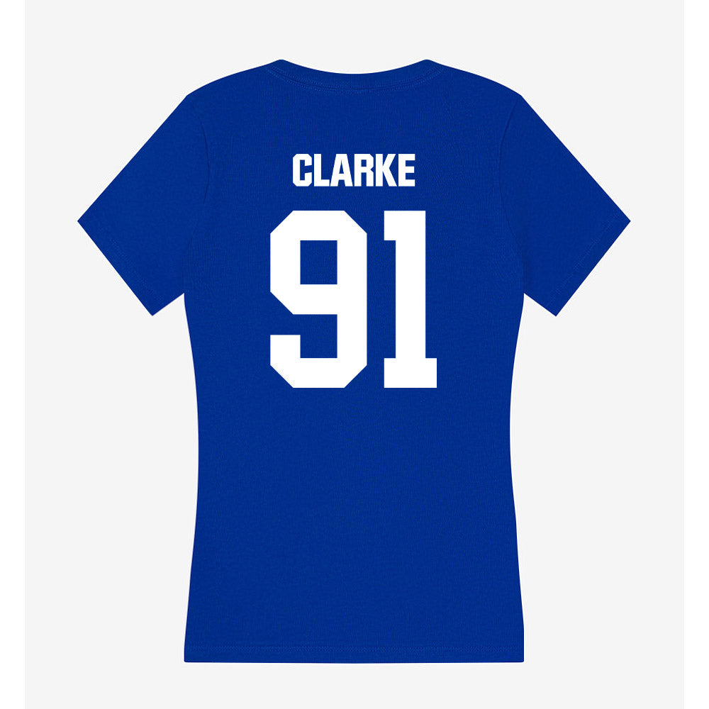 Fayetteville State - NCAA Football : Sedrick Clarke - Women's V-Neck T-Shirt-1