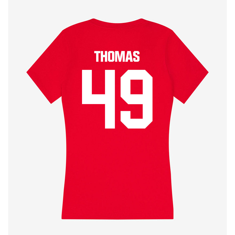 Jax State - NCAA Football : Nate Thomas - Women's V-Neck T-Shirt-1