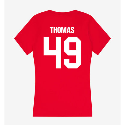 Jax State - NCAA Football : Nate Thomas - Women's V-Neck T-Shirt-1