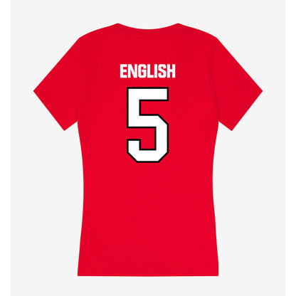 WSSU - NCAA Men's Basketball : Ethan English - Women's V-Neck T-Shirt-1