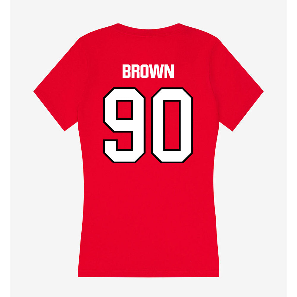 WSSU - NCAA Football : Christopher Brown - Women's V-Neck T-Shirt-1