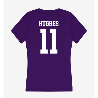 Evansville - NCAA Men's Basketball : Joshua Hughes - Women's V-Neck T-Shirt-1