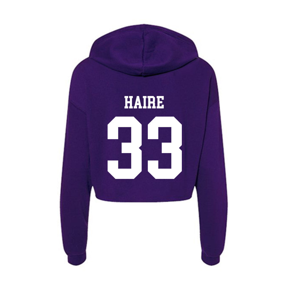 Evansville - NCAA Baseball : Reid Haire - Women's Crop Fleece Hoodie-1
