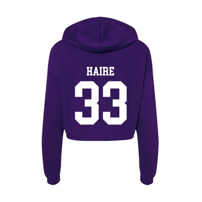 Evansville - NCAA Baseball : Reid Haire - Women's Crop Fleece Hoodie-1