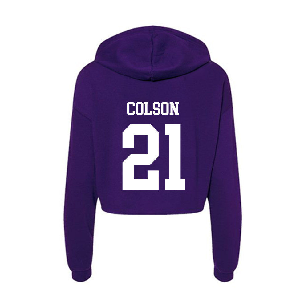 Evansville - NCAA Women's Soccer : Liv Colson - Women's Crop Fleece Hoodie-1
