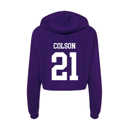 Evansville - NCAA Women's Soccer : Liv Colson - Women's Crop Fleece Hoodie-1