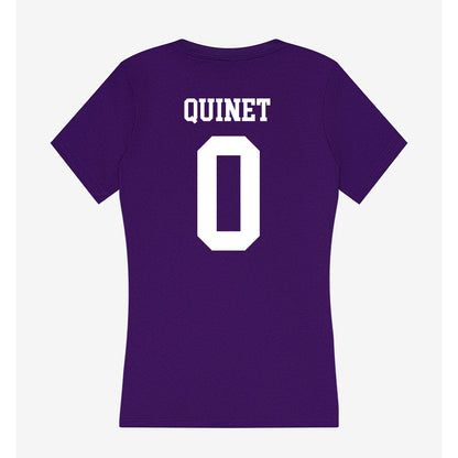 Evansville - NCAA Men's Basketball : Bryce Quinet - Women's V-Neck T-Shirt-1