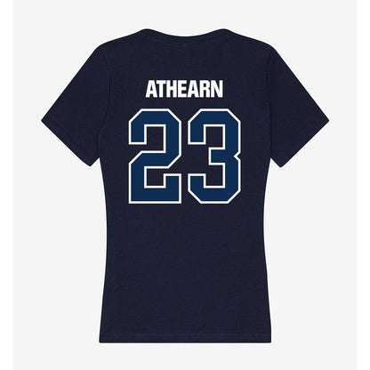 MSU Denver - NCAA Men's Soccer : Dominic Athearn - Women's V-Neck T-Shirt-1