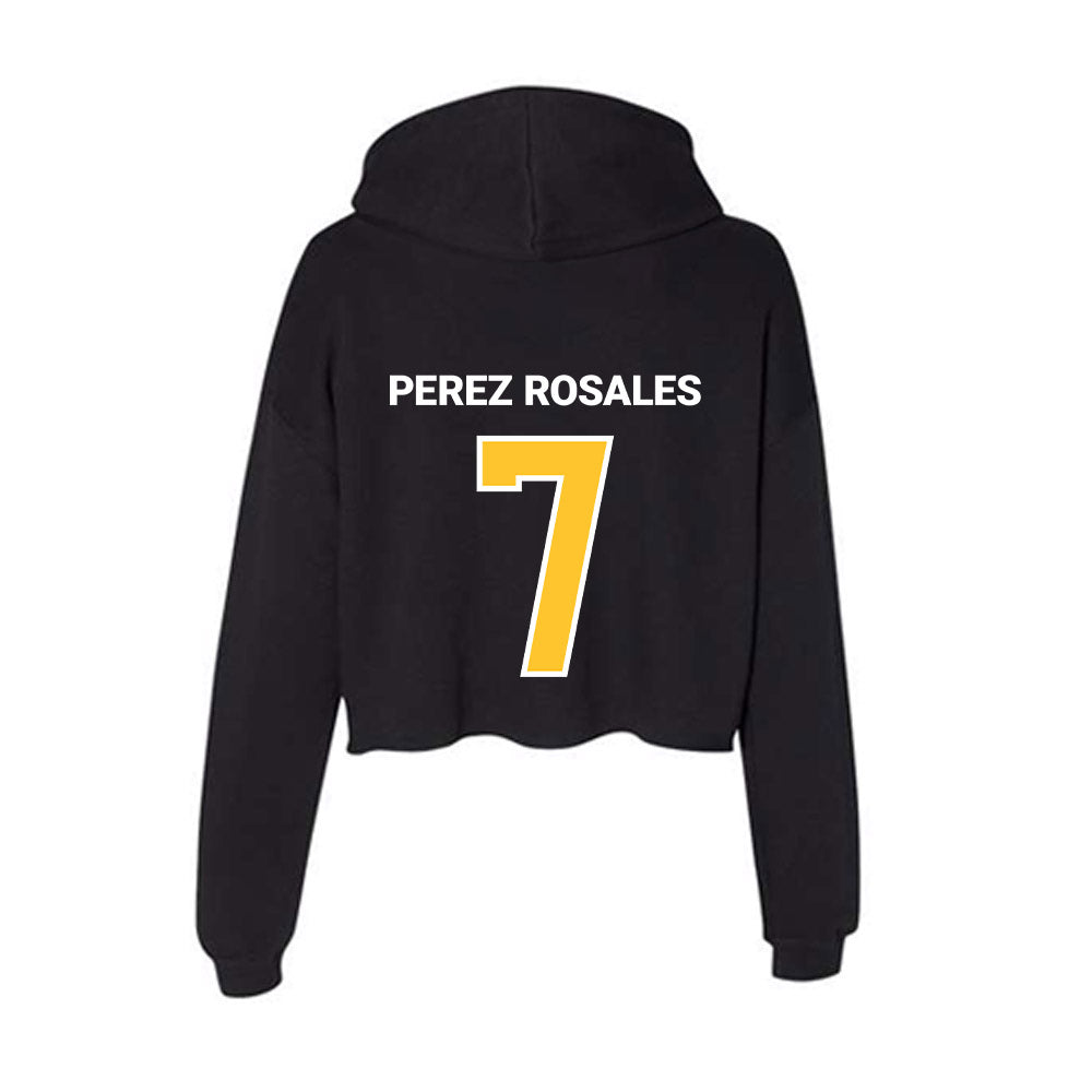 Saint Leo - NCAA Men's Soccer : Jorge Perez Rosales - Women's Crop Fleece Hooded Sweatshirt-1