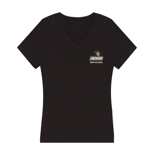 Lindenwood - NCAA Beach Volleyball : abby jacobs - Women's V-Neck T-Shirt-0